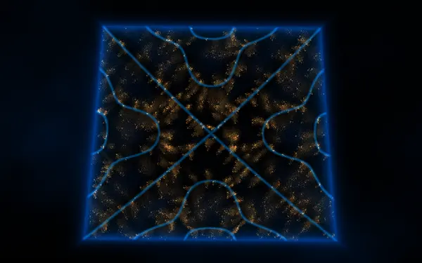 Chladni plate visualizer in Deep Trip Apophene — standing waves, sand on the nodes