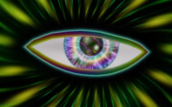 Third eye — a visual in Deep Trip Visuals: falling through eyes within eyes