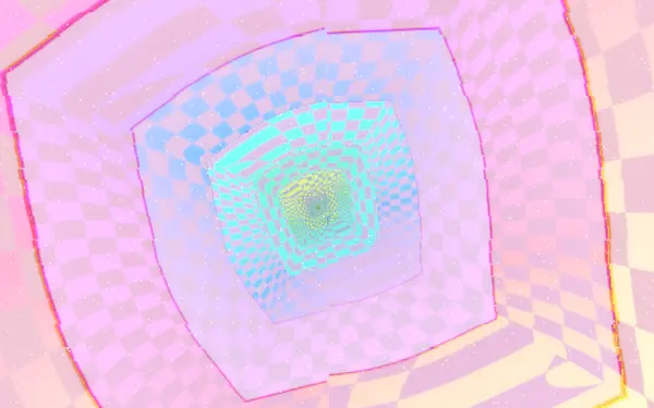 Op-art corridor — a visual in Deep Trip Visuals: black and white, moiré, depth