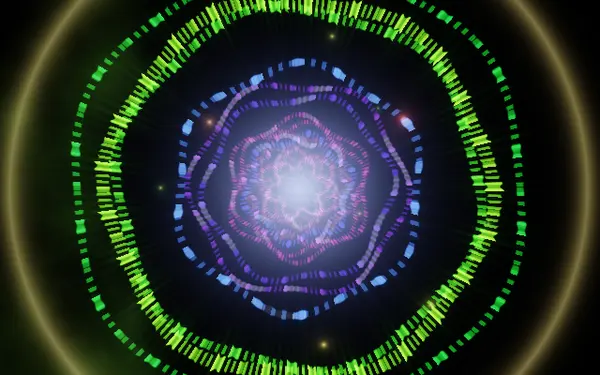 Spectrum hoops visualizer in Deep Trip Apophene — analyzer, flythrough