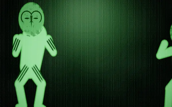 Shacklobos — a visual in Deep Trip Visuals: night vision, owl-mask dancers