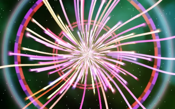 Hyperspace warp — a visual in Deep Trip Visuals: slow deep flight, vast gates, nebulae